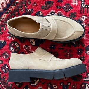 Robert Clergerie Tan Suede Loafers